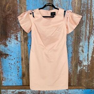 Cenia Pink Cold Shoulder Midi Dress